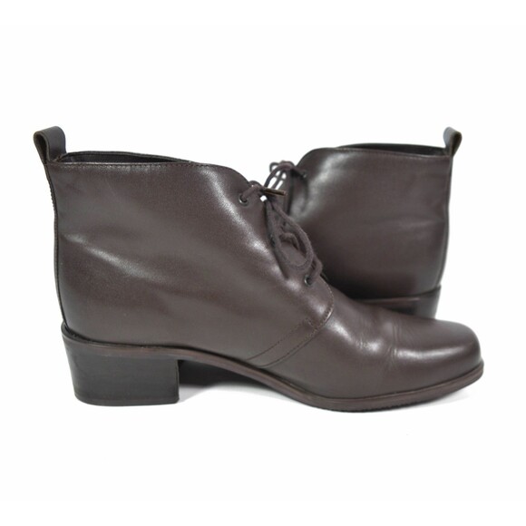 Naturalizer Brown Lace Up Short Ankle Booties Size 7.5 M - Picture 5 of 9